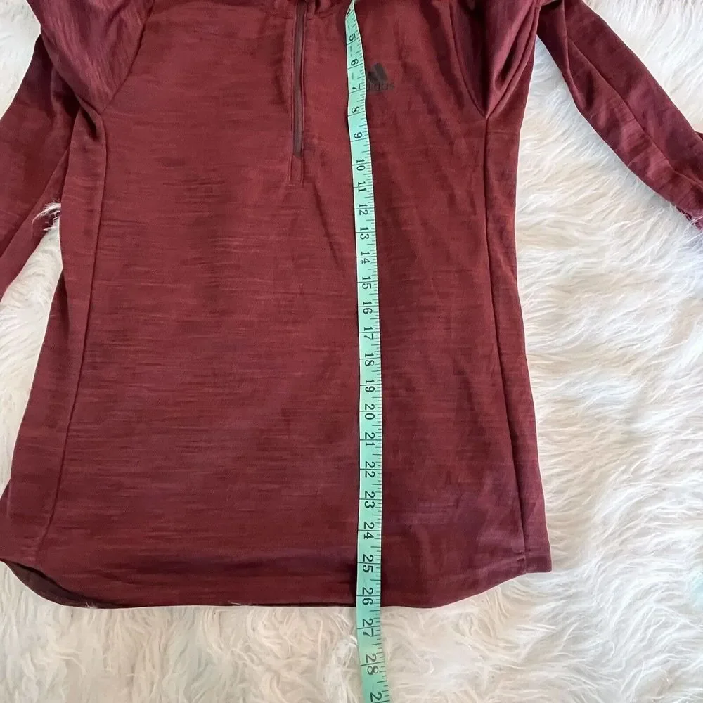 NWT Adidas Men's Climalite 1/4‎ Zip Pullover Red Activewear Jacket Size S $45